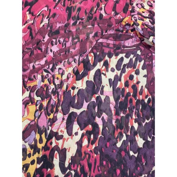 Miraclesuit‎ Womens Large Coverup V Neck Colorful Pink Purple Sheer Resort - Picture 9 of 11